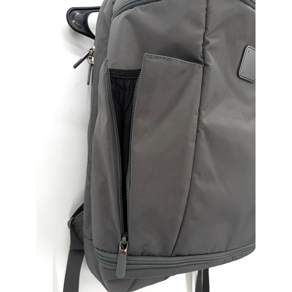 Stitch Travel Backpack Gray Orange Laptop Carry On Organizer Bag